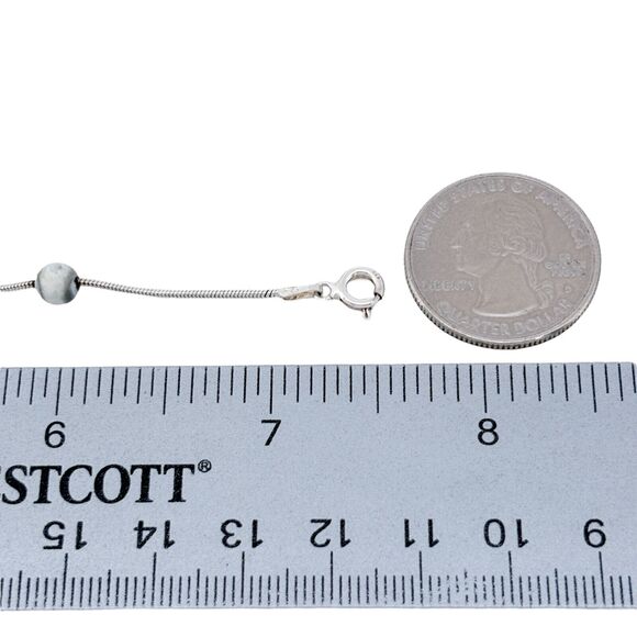 Vintage SU Sterling Silver 925 Faux Pearl Beaded Bracelet 7.5" - Picture 5 of 5